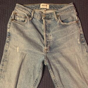AGOLDE Nico High Rise Slim Fit Denim Jeans in Headlines Size 25